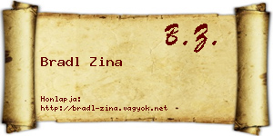 Bradl Zina névjegykártya